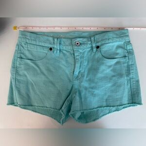 Madewell Size 27 Aqua Raw Edge Shorts